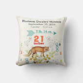 Coussin Boy Nursery Baby Birth Stat Fox Flrow Motif (Recto)