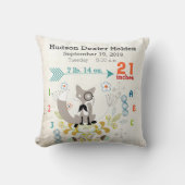 Coussin Boy Nursery Baby Birth Stat Fox Flrow Motif (Recto)