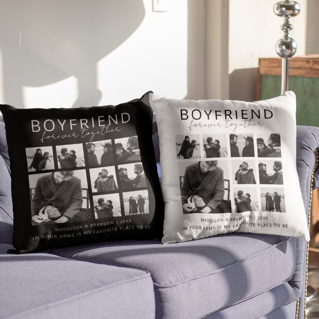 Coussin Boyfriend Together Forever Photo Collage (Créateur téléchargé)