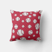 Coussin Boys Baseball Rouge Blanc Bleu Photo personnalisée (Verso)