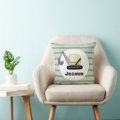 Coussin Boys Cute Construction Digger Excavator et Nom (Chaise)