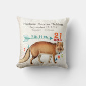 Coussin Boy's Nursery Room Baby Stat Fox Flrow Motif (Recto)