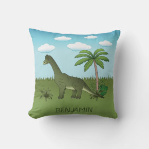 Coussin Brachiosaure dinosaure mignon Ciel bleu Nom person