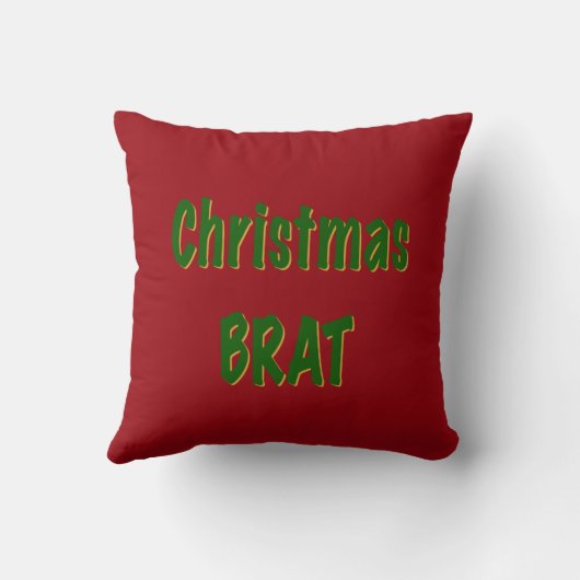 Coussin Brai d'or vert de la forêt de Noël sur Crimson rou (Verso)