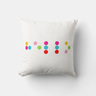 Coussin Braille aveugle alphabet lettres bonjour texte