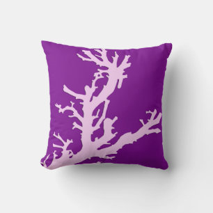 Coussin Branche corail - améthyste et orchidée
