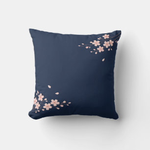Coussin Branche de cerisier Navy