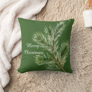 Coussin Branche de sapin vert Noël