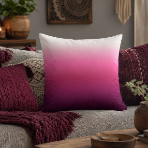 Coussin branché magenta bordeaux marsala burgundy ombré