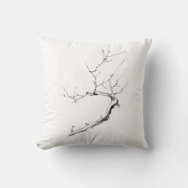 Coussin Branche minimaliste de l'arbre Delicate (Recto)