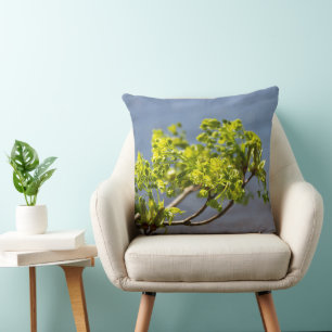 Coussin Branche verte mignonne dans le vent