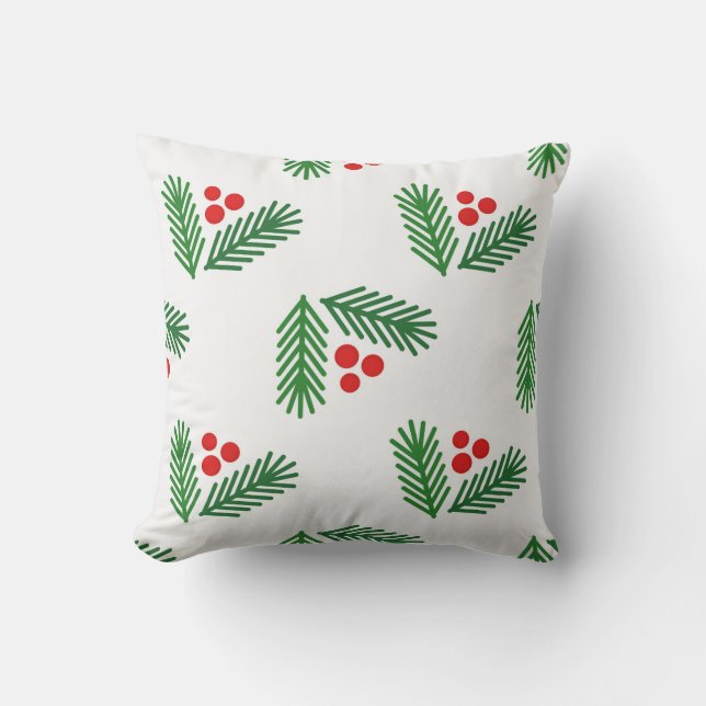 Coussin Branches d'arbres de Noël (Recto)