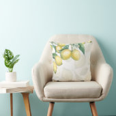 Coussin Branches de Citron Blanc & Jaune Campagne Chic Rus (Chaise)