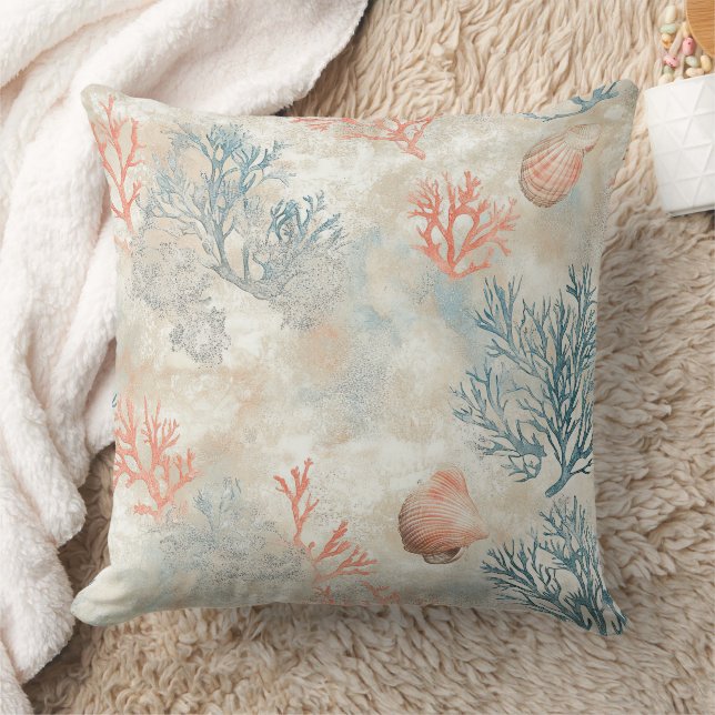 Coussin Branches de corail sophistiquées - Coquillage doux (Couverture)