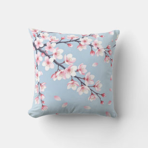 Coussin Branches de fleurs de cerisier motif serein