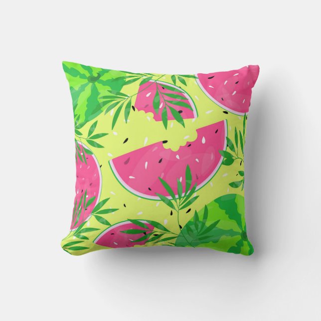 Coussin Branches de pastèque d'été Bright Tropical (Recto)
