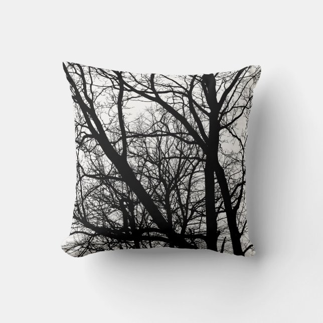 Coussin Branches en silhouette - Contraste élevé (Recto)