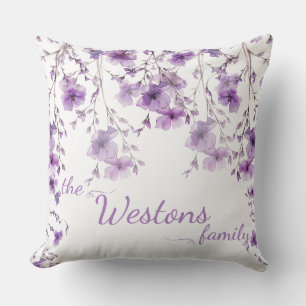 Coussin Branches Lavande Fleur Reverse Lavande