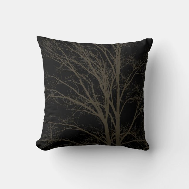 Coussin Branches rustiques de l'arbre Brown (Recto)