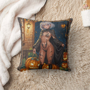 Coussin Brave Halloween Fille Trick or Treat Body Painting