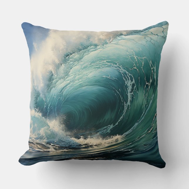 Coussin Breaking Surf Peinture (Recto)