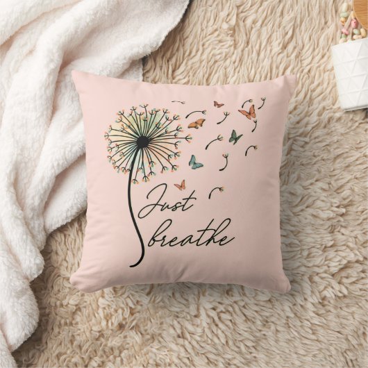 Coussin Breathe Inspirational Quote Don (Couverture)