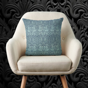 Coussin Brer Rabbit par William Morris Motif textile bleu