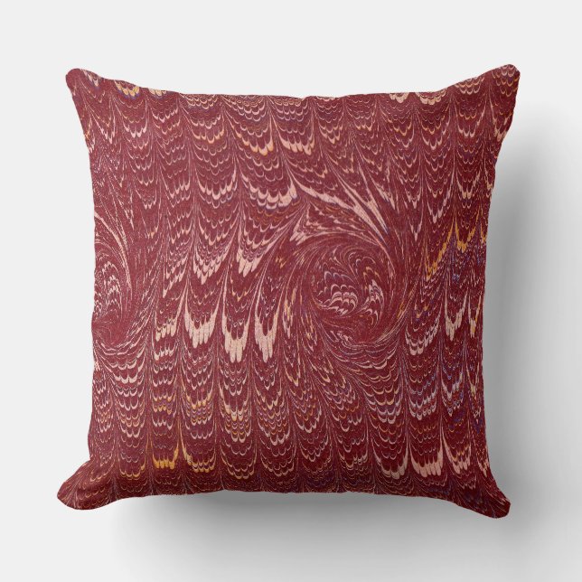 Coussin brick red marble print (Recto)