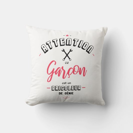 Coussin Bricoleur de génie (Recto)