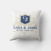 Coussin Bride And Groom Monogram Names Elegant Weeding (Verso)