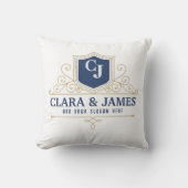 Coussin Bride And Groom Monogram Names Elegant Weeding (Recto)