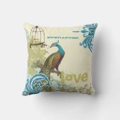 Coussin Bride Everafter Turquoise Lime Peacock Birdcage (Verso)