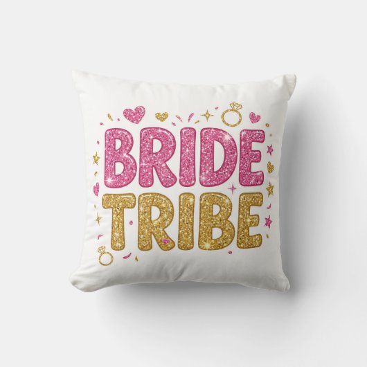 Coussin Bride Tribe Glitter Throw Pillow (Recto)