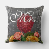 Coussin Bride Vintage Floral Rouge Héritier Rose (Recto)