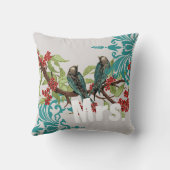 Coussin Bride Vintage oiseaux Turquoises Damask & Crimson  (Verso)