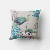 Coussin Bride Vintage Turquoise Damask Peacock Birdcage Vi (Verso)