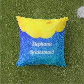 Coussin Bridesmaid Mariage de Parties scintillant jaune Fl (Herbe)
