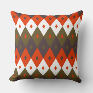 Coussin Bright and Vivid Rhombus Pattern Throw Pillow