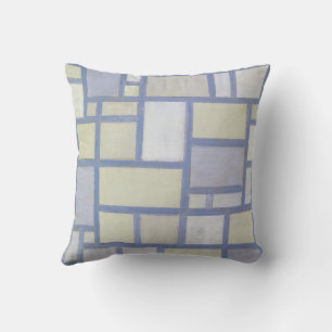 Coussin Bright Colors Gray Lines Piet Mondrian
