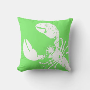 Coussin Bright Green and White Distants fruits de mer