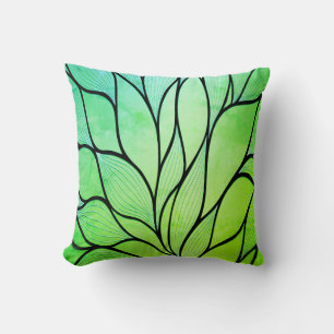 Coussin Bright Green Hues Creative Leave Motif