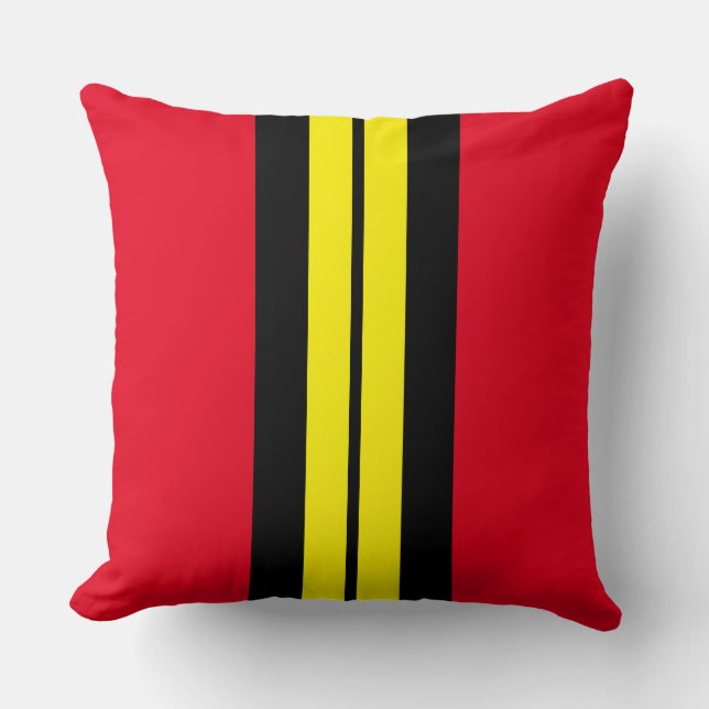 Coussin Bright Jaune Noir Vertical Traces De Course Sur Ro (Recto)