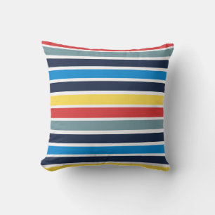 Coussin Bright multicolore bandes horizontales.