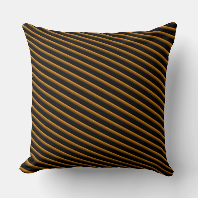 Coussin Bright Orange and Black Blond Stripes (Recto)