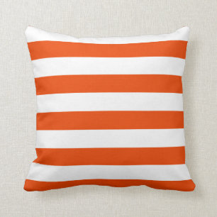 Coussin Bright Orange and White Stripes