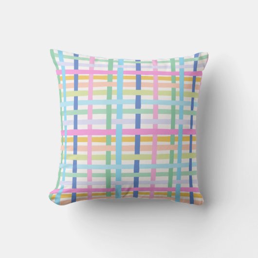 Coussin Bright Rainbow Plaid - Maximalist Gingham (Recto)