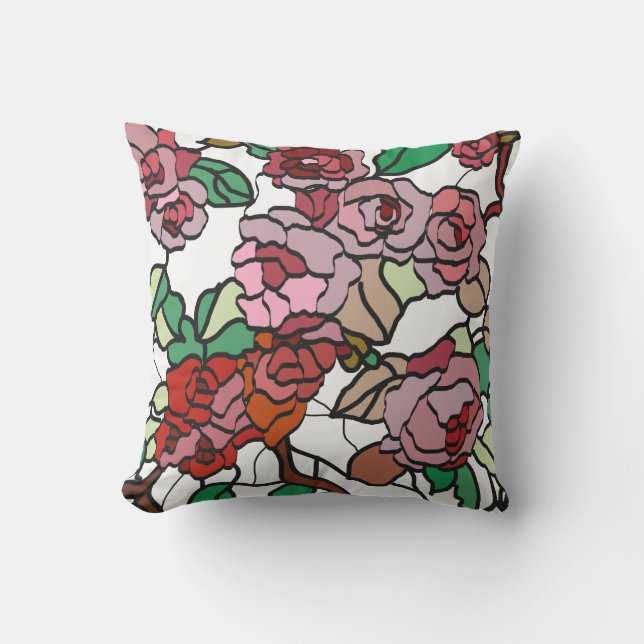 Coussin Bright red flowers (Recto)