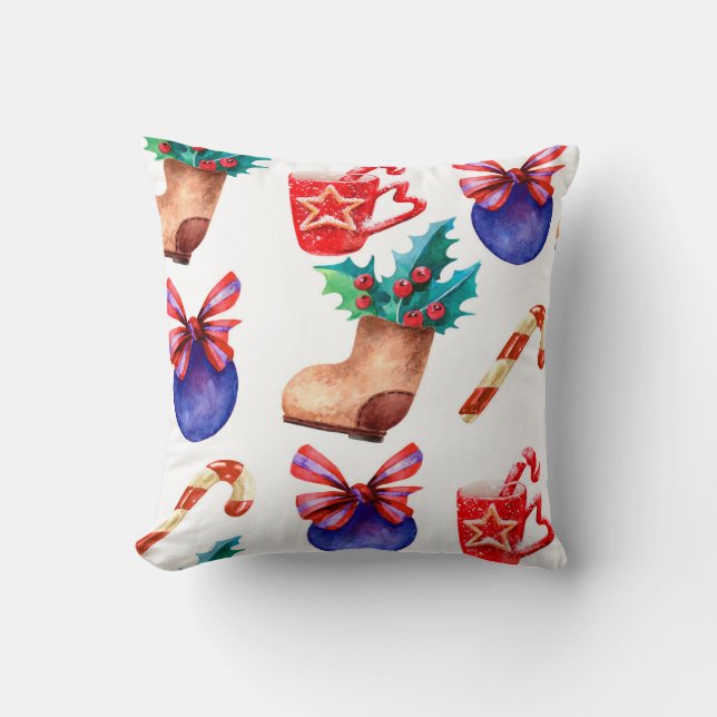 Coussin Bright, seamless New Year's pattern of candies, ba (Recto)