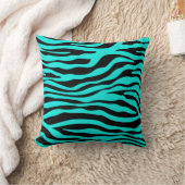 Coussin Bright Turquoise Zebra Stripes Poster de animal (Couverture)