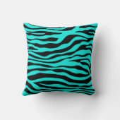 Coussin Bright Turquoise Zebra Stripes Poster de animal (Verso)